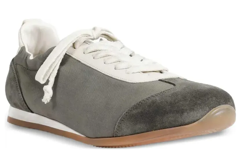Uma Wang Suède sneakers met canvas vlakken – Beige (US9087)
