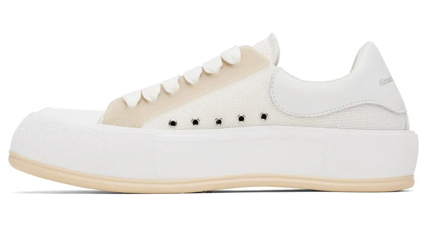 Alexander McQueen White Deck Plimsoll 8993 OP.WH/WHI/PARCH (711098W4UB2) (3)
