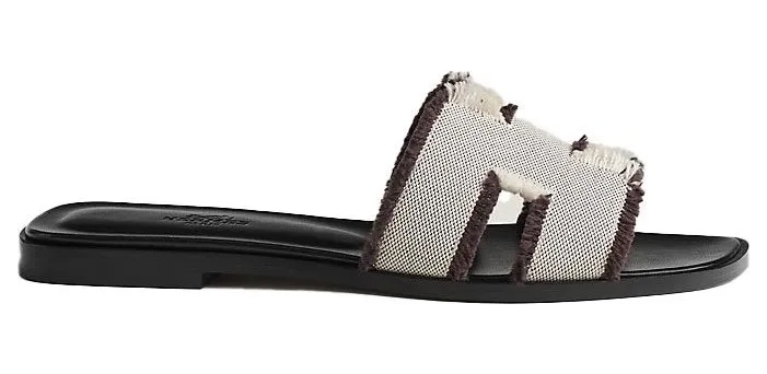 Hermes Oran Sandal Prunoir Canvas (H231095Z)