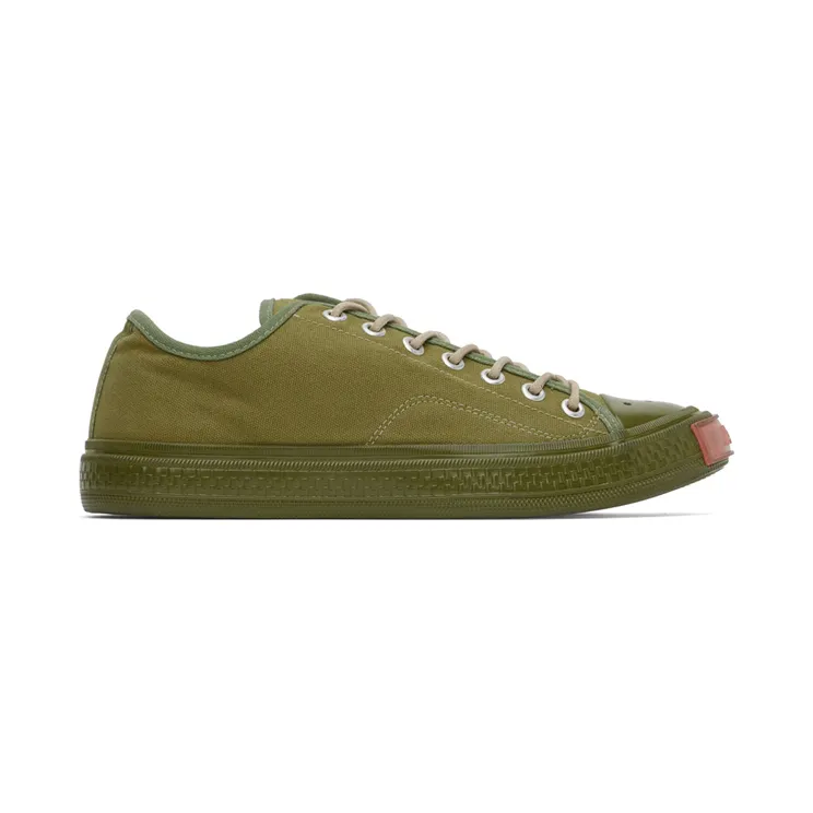 Acne Studios Green Canvas Low Sneakers (BD0225-)