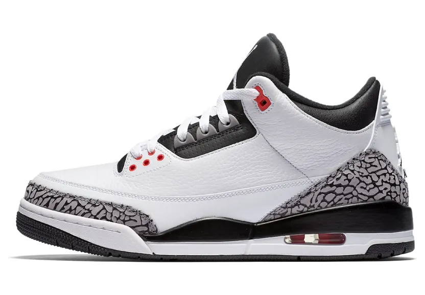 Air Jordan 3 Retro “White / Cement Grey / Infrared 23 / Black” (136064-123)