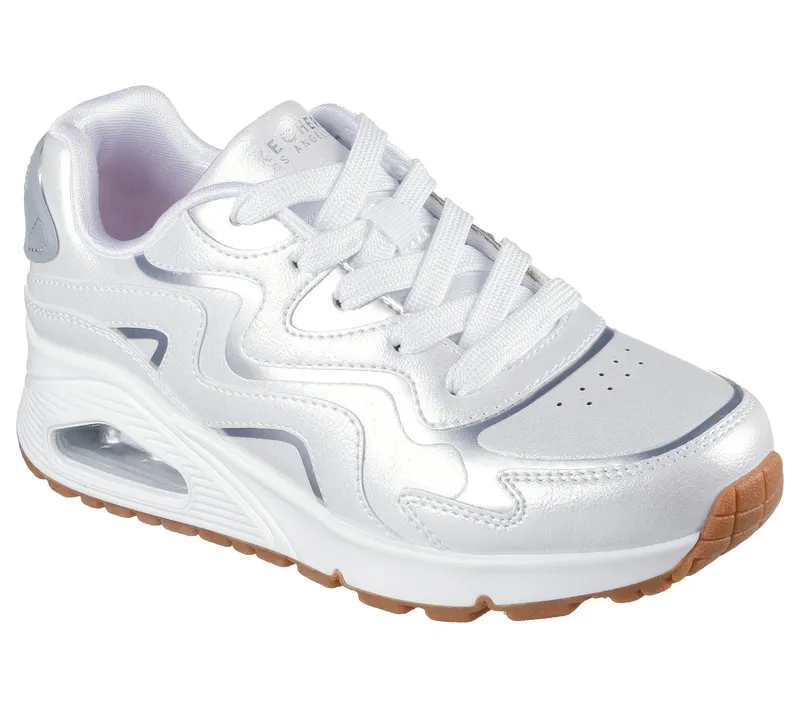 Skechers UNO Gen1 – Wavy Shimmer Sneaker White/Silver