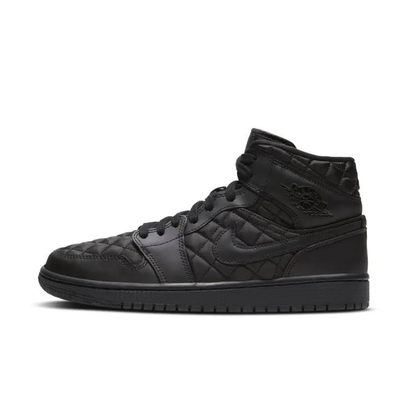 Air Jordan 1 Mid SE ‘Black Quilted’ Black/Black/White (DB6078-001)