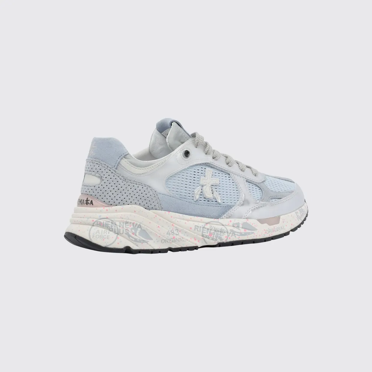 Premiata Mased Laminated Leather and Nylon Sneakers Blue (MASED8205) (2)
