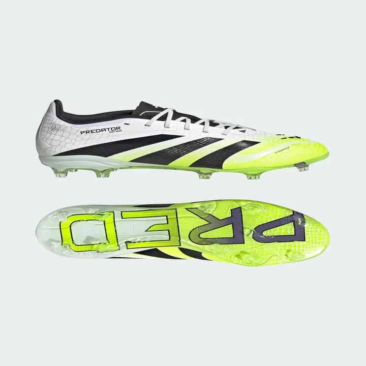 adidas Predator Elite Firm Ground Boots Kids “Cloud White / Core Black / Lucid Lemon” (JI1179)