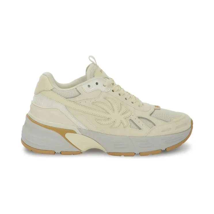 Palm Angels The Palm Runner leren sneakers – Beige (PMIA098S24LEA0016161)