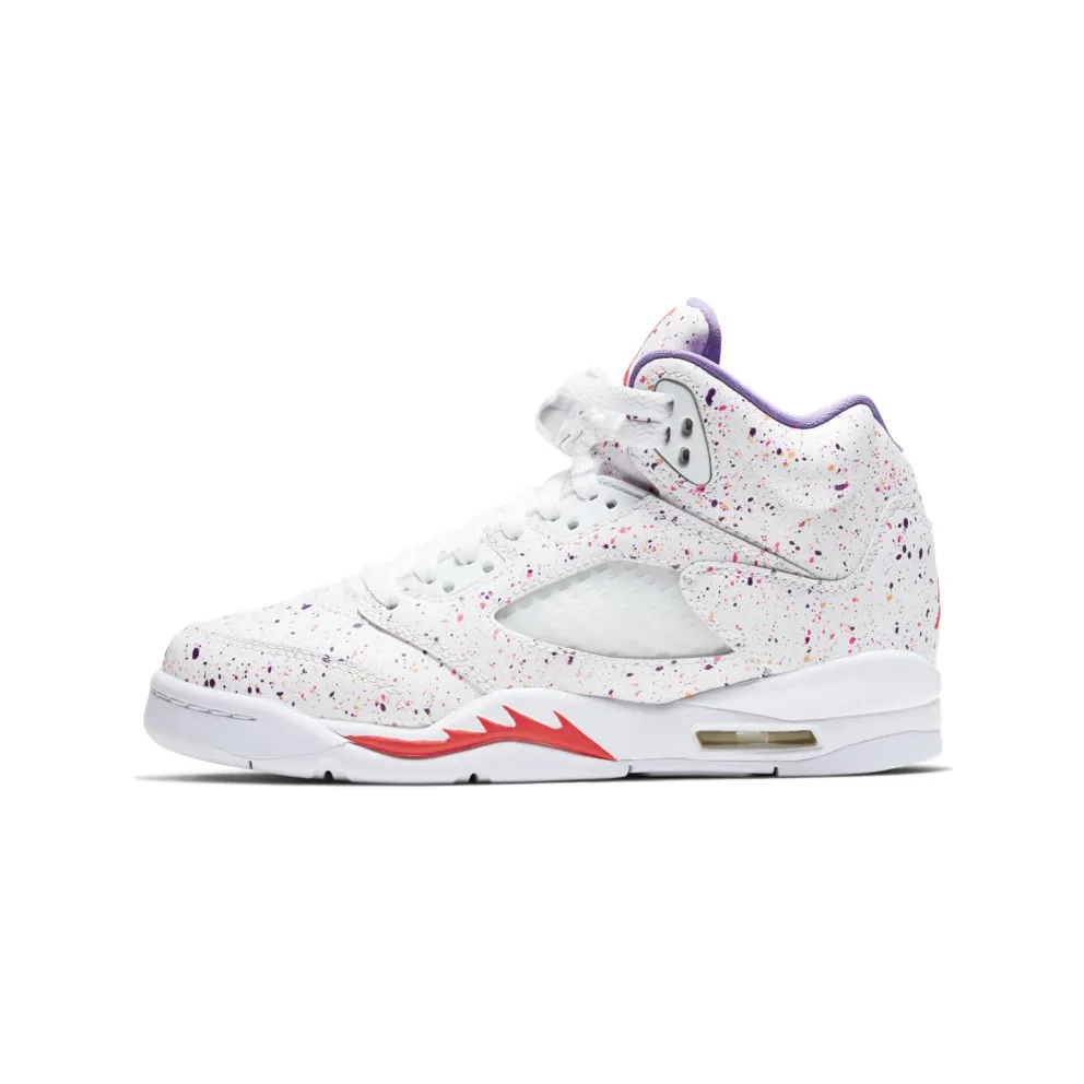 Jordan 5 Retro Easter (2020) (GS) White/Laser Crimson-Voltage Purple (CT1605-100)