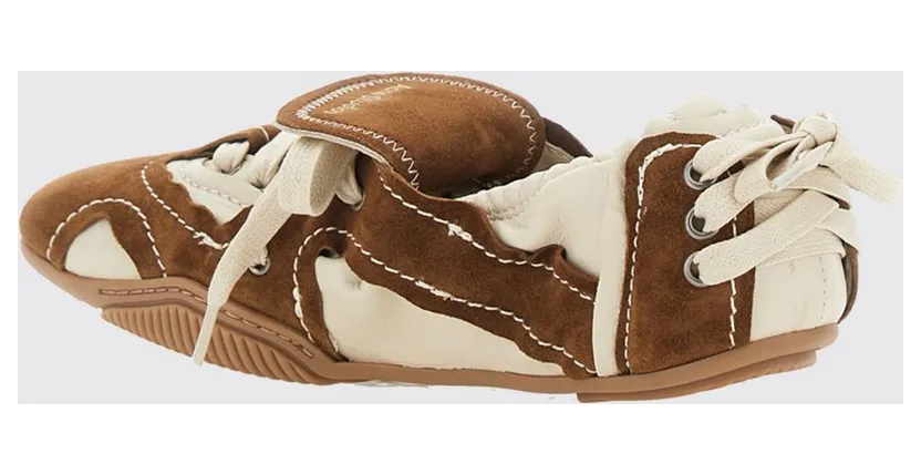 Acne Studios Low-Top Sneakers in Smooth and Suede Calf Leather White (AD0941DZ2) (2)