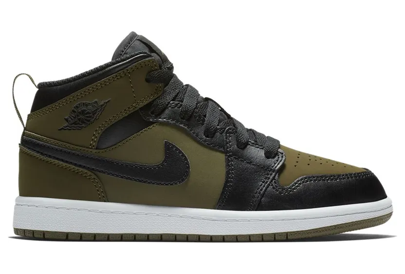 Jordan 1 Mid Olive Canvas (PS)