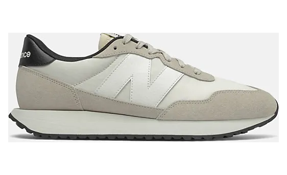 New Balance White & Taupe 237V1 Sneakers (MS237UL1)