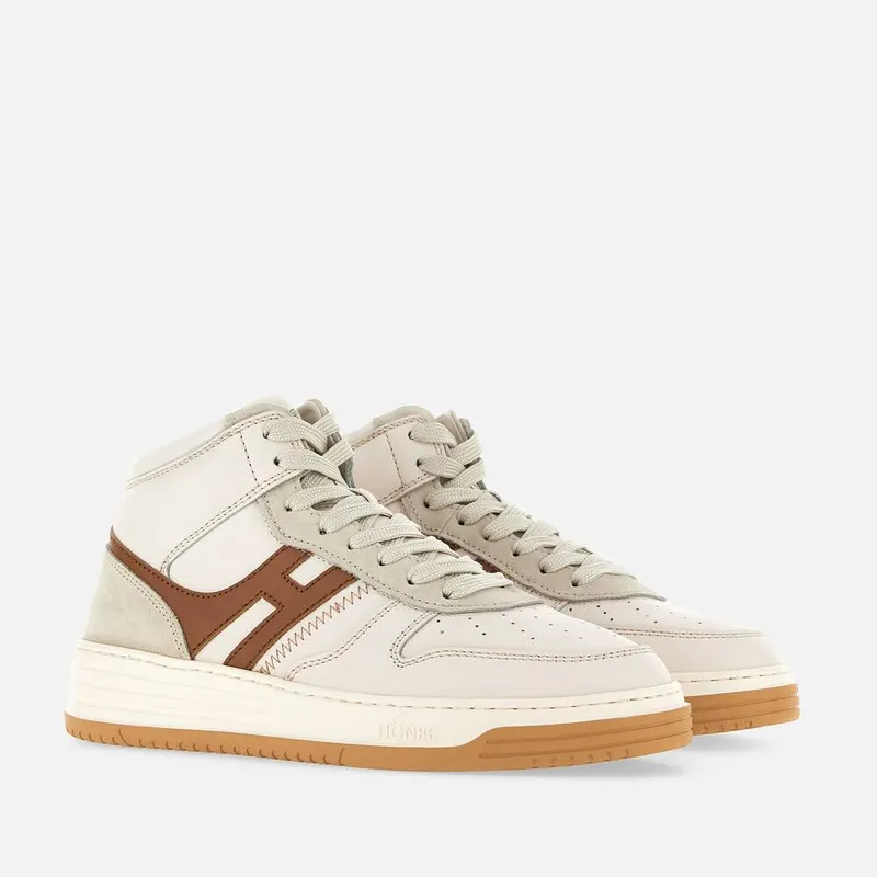 Hogan H630 High Top White Ivory Brown (HXM6300EU40OEA641X)