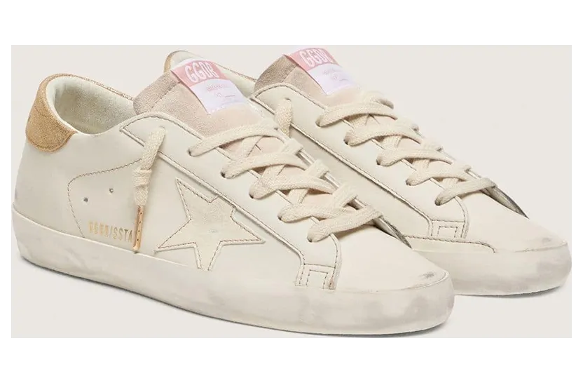 Golden Goose Women’S Super-Star In Worn White Leather With Tone-On-Tone Star (GWF00101.F007078.82912) (2)