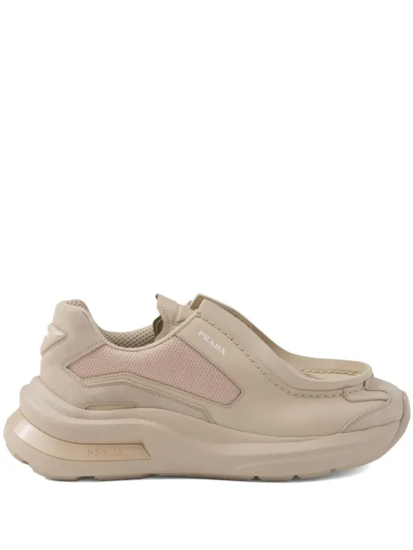 Prada Systeme leren sneakers – Beige (2EG4243C37)