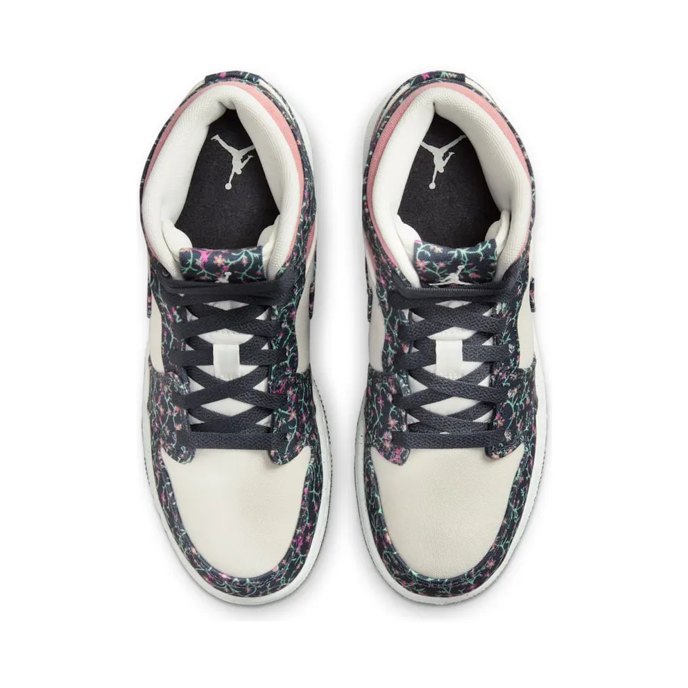 Nike Air Jordan 1 Mid SE Floral Canvas (GS) (FJ3451-001)