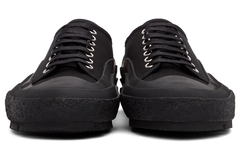 Jil Sander Black Canvas Low-Top Sneakers (JI37520A_15605) (2)