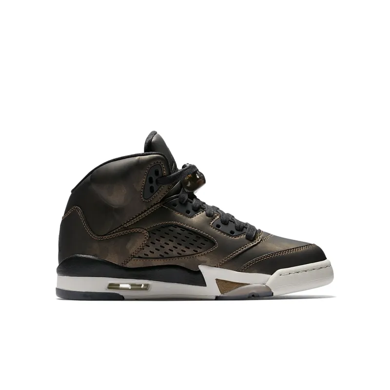 Jordan 5 Retro Heiress Camo (GS) Black/Black-Light Bone-Metallic Field (919710-030)