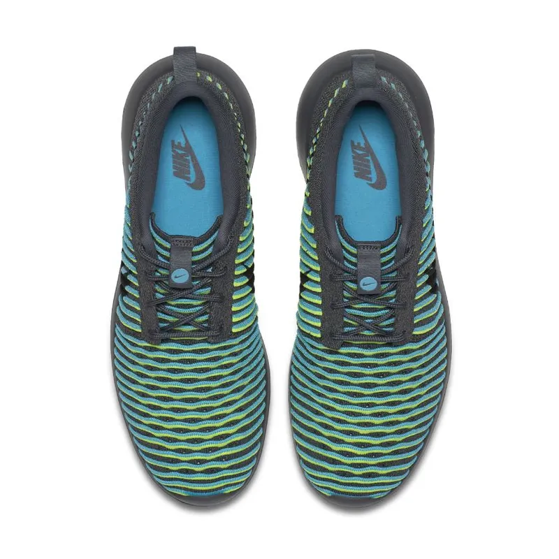 Nike Roshe Two Flyknit Gamma Blue Dark Grey/Gamma Blue-Volt-Black (844833-004)