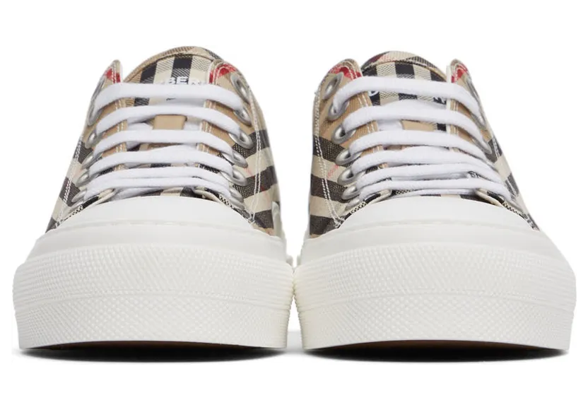 Burberry Beige Canvas Vintage Check Sneakers (8050506) (2)