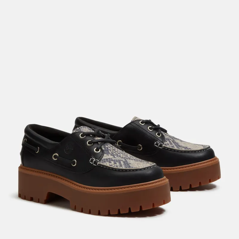 Timberland Stone Street Platform Boat Shoe Snake Print Suede (TB0A2GVF-AFT)