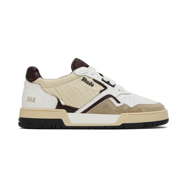 Rhude White & Beige Racing Sneakers (RHPF22FO02178810)