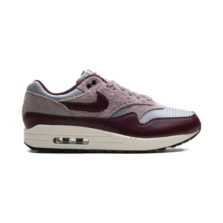Nike Air Max 1 Essential Premium Cement Grey/Taupe Grey/Phantom/Burgundy Crush “Grey” (FQ7327)