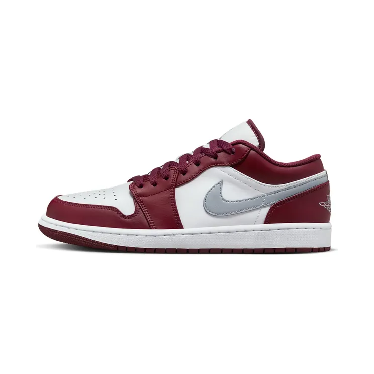 Air Jordan 1 Low Bordeaux “Cherrywood Red / White / Cement Grey” (553558-615)