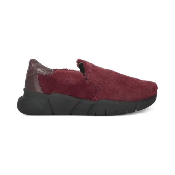 Moschino Slip-On-Sneakers mit Faux Fur “Red” (5253G06JS)