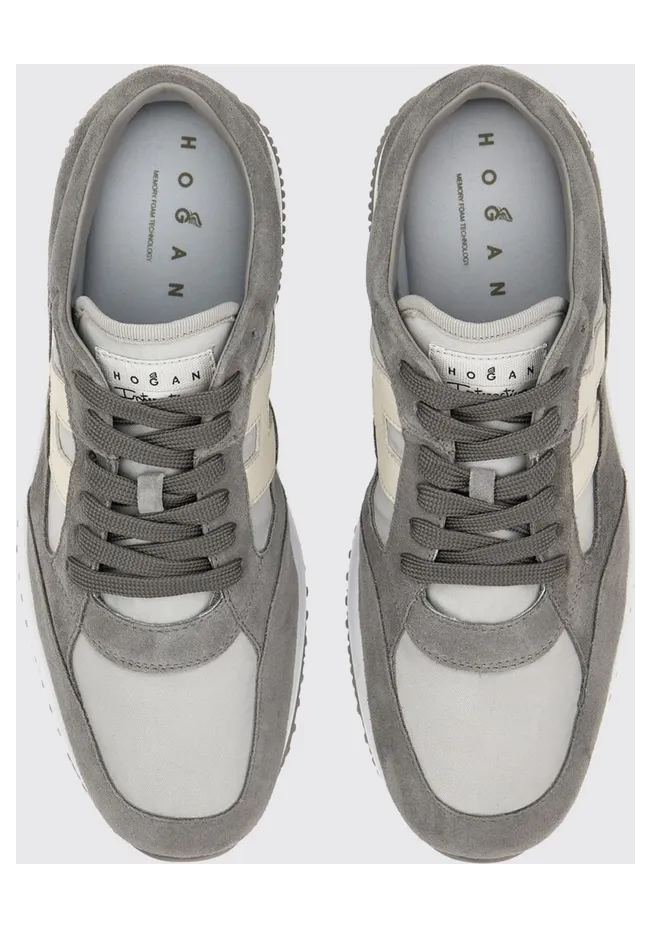 Hogan Interactive Sneakers in Suede and Nylon Grey (HXM7130GC80V4R0RWM) (3)