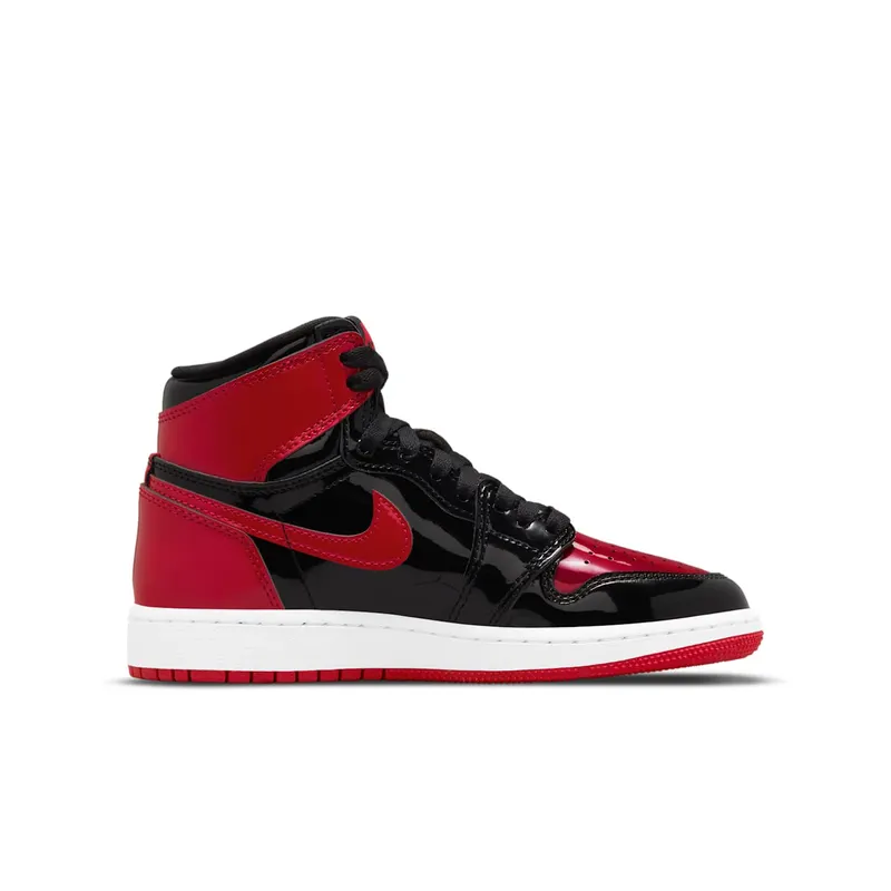 Jordan 1 Retro High OG Patent Bred (GS) – “Black / White / Varsity Red” (575441-063)