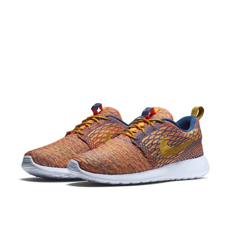 Nike Roshe One Flyknit Dark Citron Sunset Glow (W) Brigade Blue/Sunset Glow-Hyper Orange-Dark Citron (704927-402)