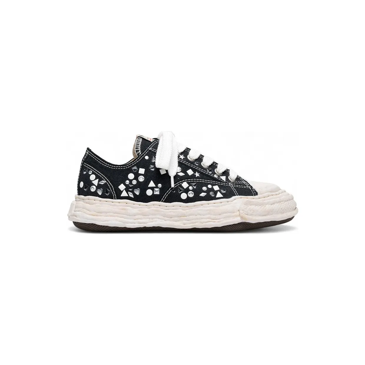 Maison Mihara Yasuhiro Peterson 23 OG Sole Embellished Canvas Low Black White (A16FW724-BLACK)