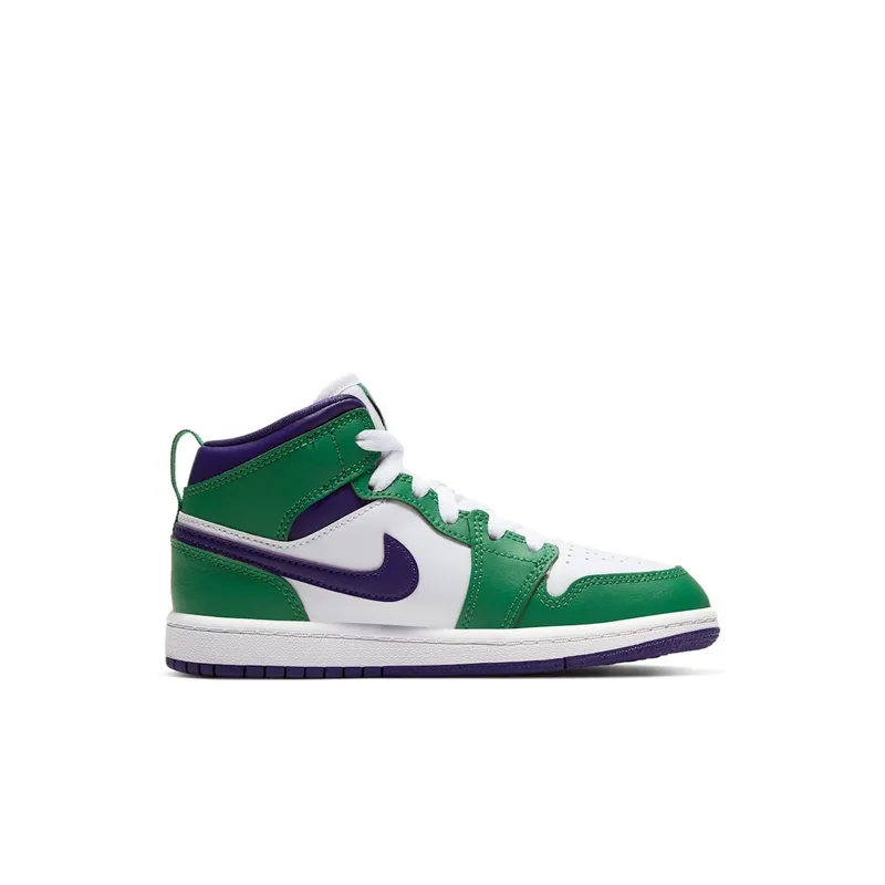 Jordan 1 Mid Incredible Hulk (PS) Aloe Verde/White-Court Purple (640734-300)