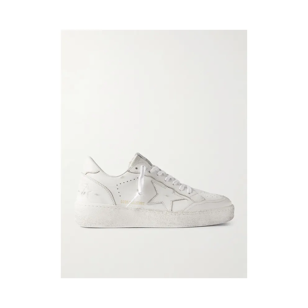 Golden Goose Ball Star Distressed Leather White (GMF00804.F007322)