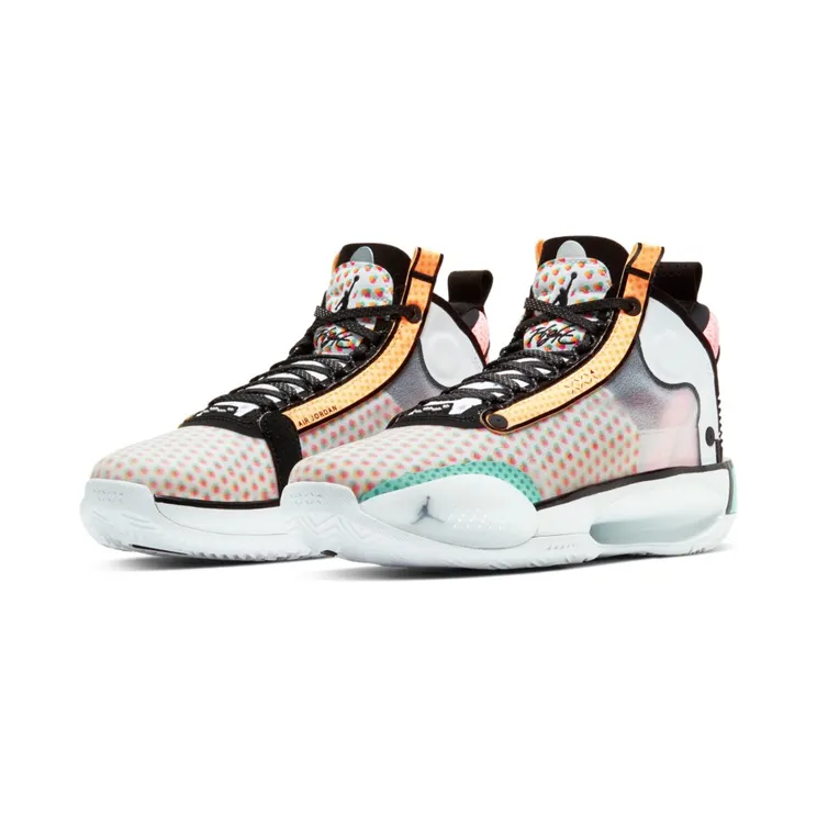 Air Jordan XXXIV GUO (GS) WHITE Black-PINK TINT-MELON TINT (CZ7743-100)