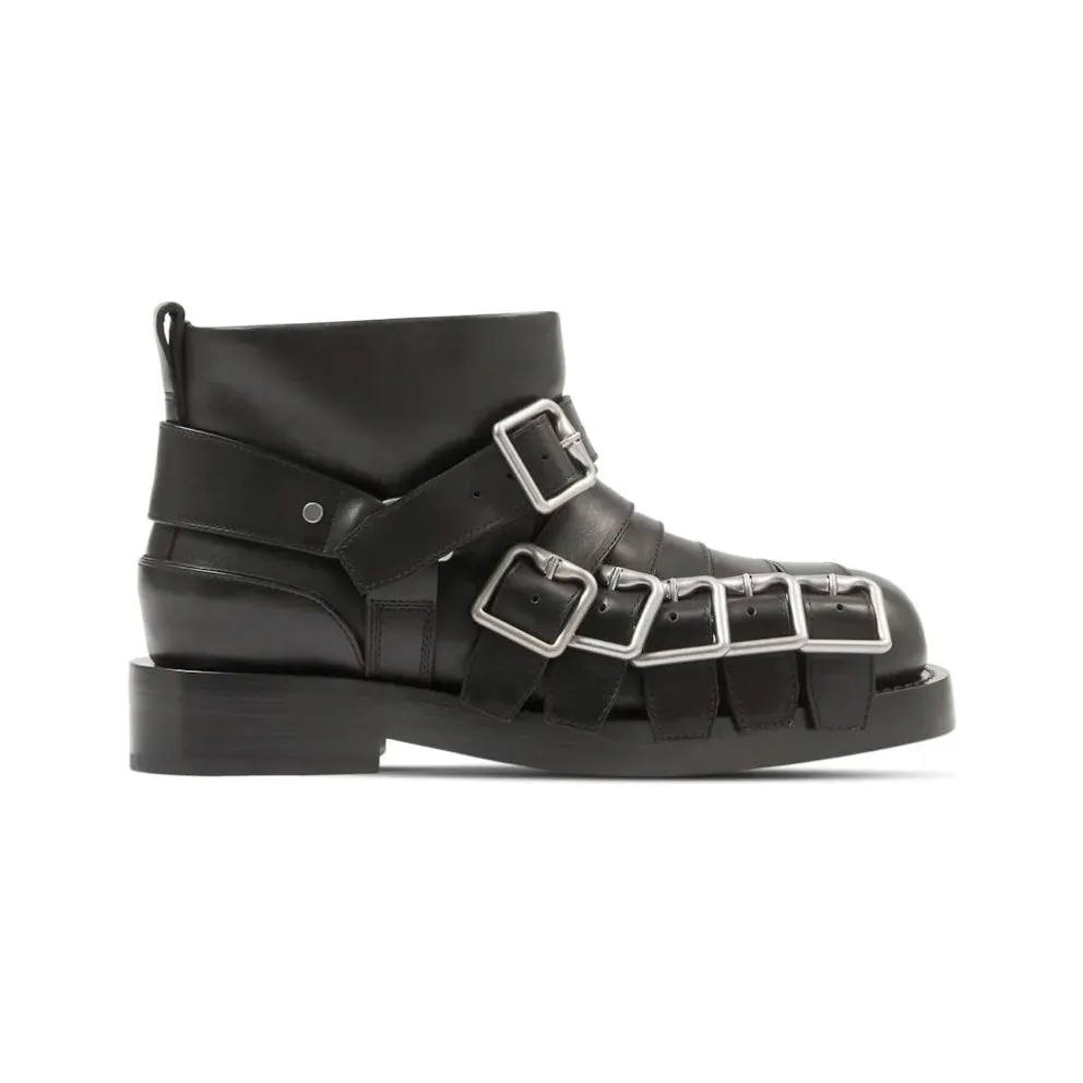 Burberry Leather Strap Boot Black (8077201)