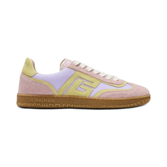 Balmain Swan Sneakers aus Wildleder und Mesh – Rosa (GN0VI769TECH)