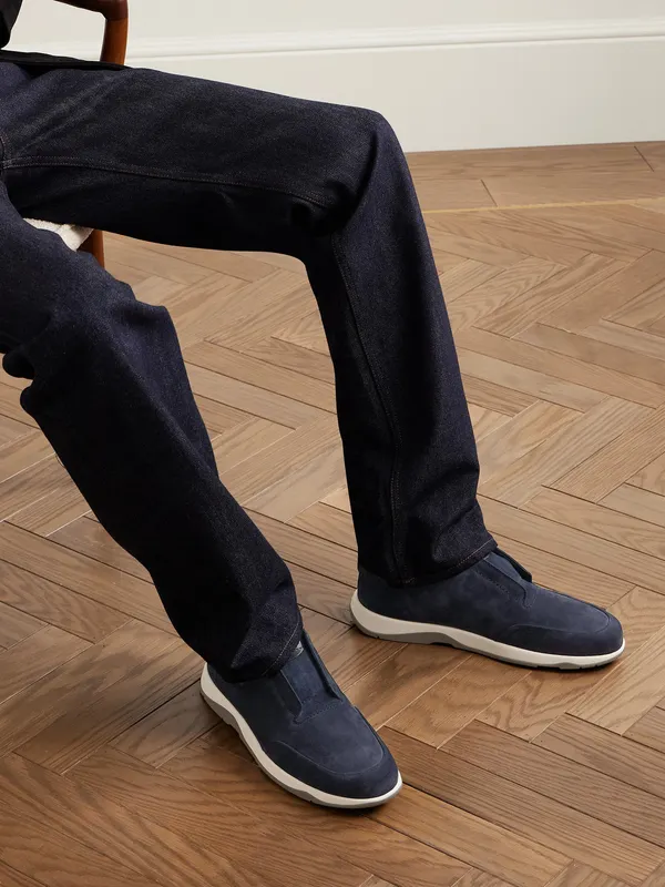 Berluti Échappée Scritto Suede Slip-On Blue (S6272-001)