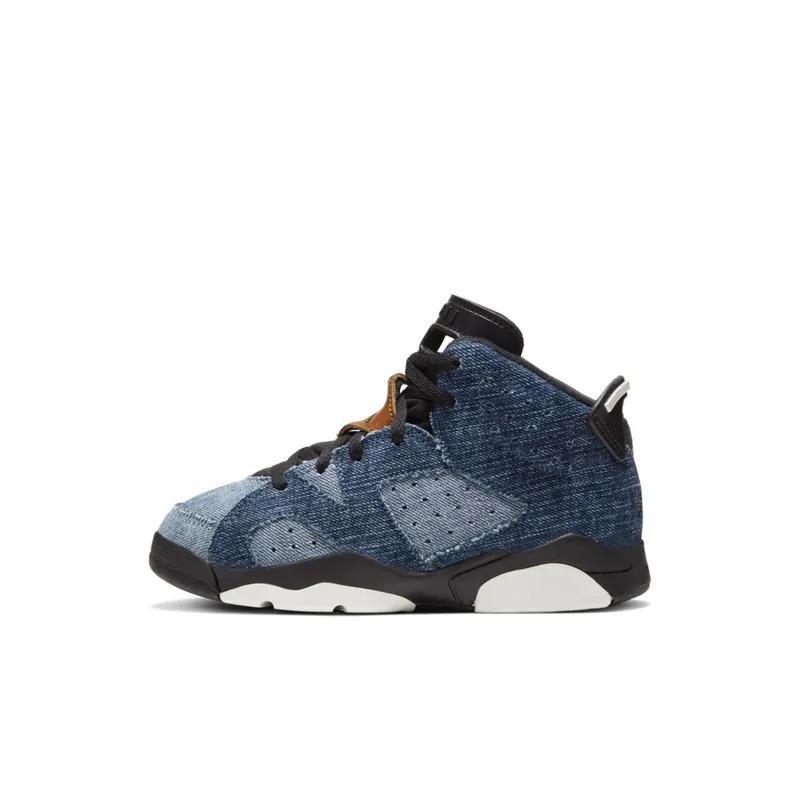 Jordan 6 Retro Washed Denim (PS) Washed Denim/Sail-Varsity Red-Black (CV5487-401)
