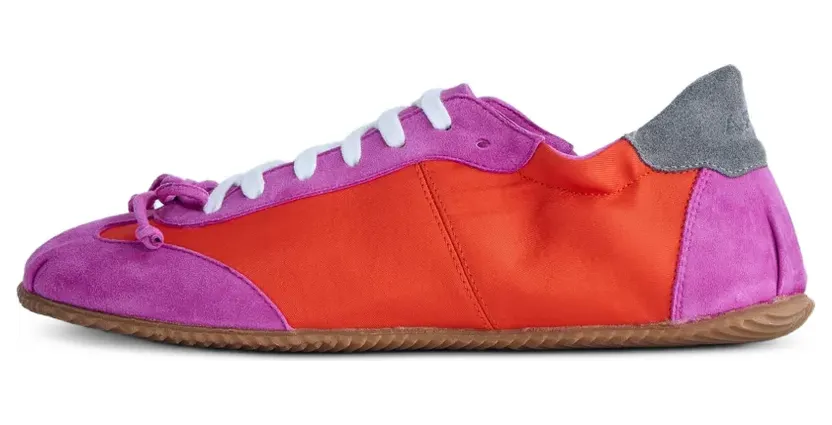 Abra met suède vlakken en strik-detail “Pink” (SS26FF09)
