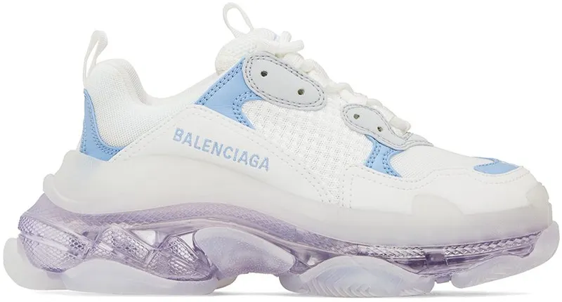 Balenciaga White Triple S 9944 Lg Blu/Grey/Lil (544351 W2GA3)