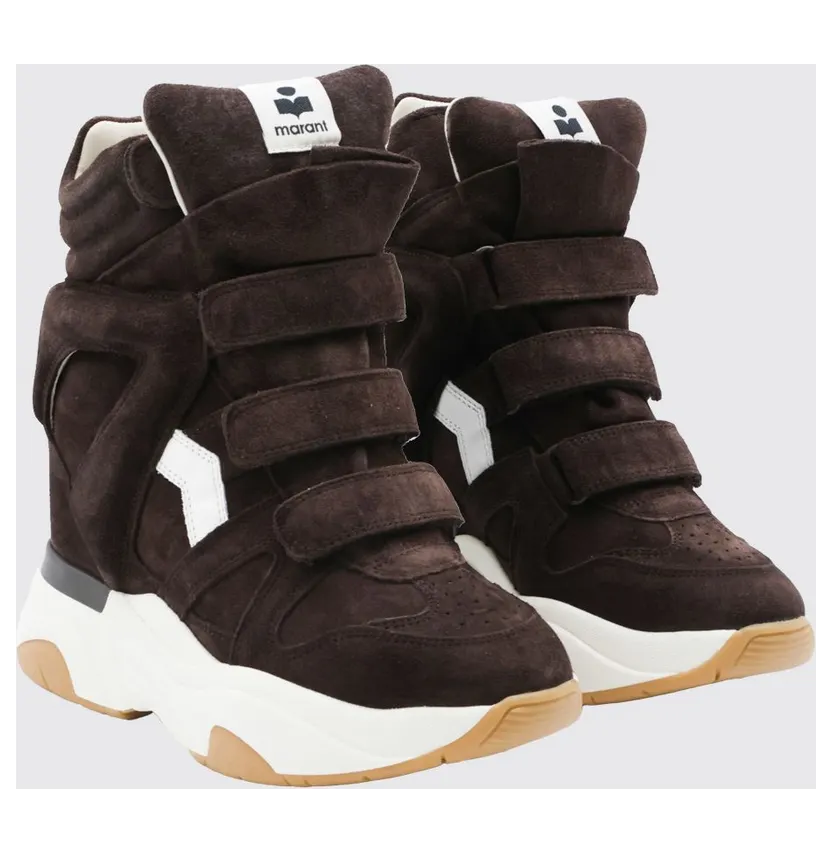 Isabel Marant Balskee Suede High-Top Wedge Trainers Brown (BK0009FAB4E10SCLMW)