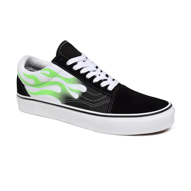 Vans Old Skool ‘Flame Black White’ Black/True White (VN0A4U3BXEY)