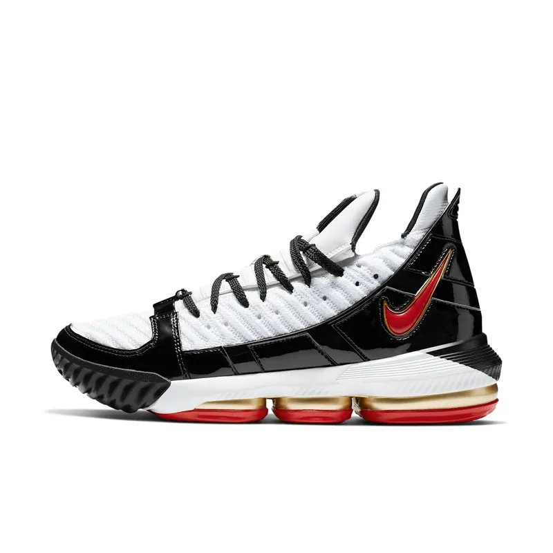 Nike  LeBron 16 Remix White/Black-Metallic Gold-Varsity Crimson (CD2451-101)