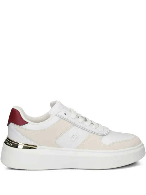 Tommy Hilfiger Leren sneakers with plateauzool – White (FW0FW08632)