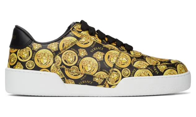 Versace Black and Yellow Medusa Amplified Ilus Sneakers (DSU7843 D56VG)