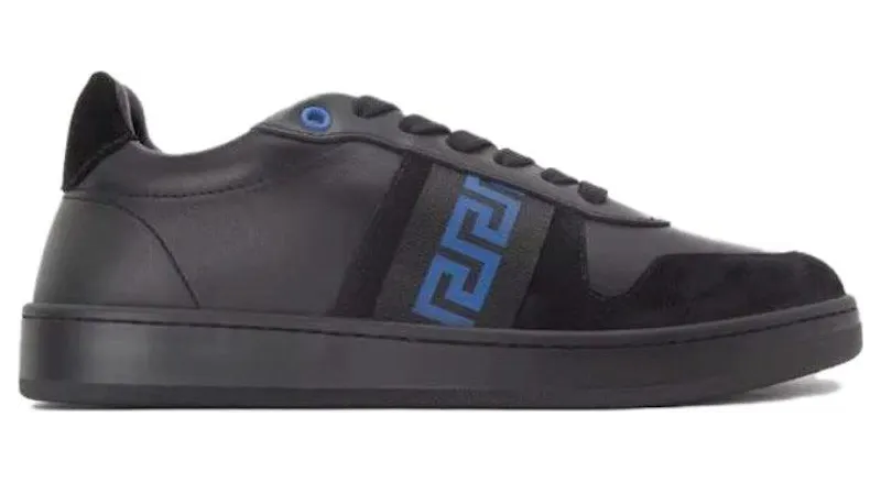 Versace Leather Low Top Sneaker Black Blue (1011938 1A08931 2BB60)
