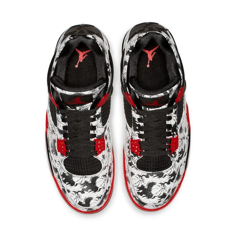 Jordan 4 Retro Tattoo (2018) Black/Fire Red-Black-White (BQ0897-006)