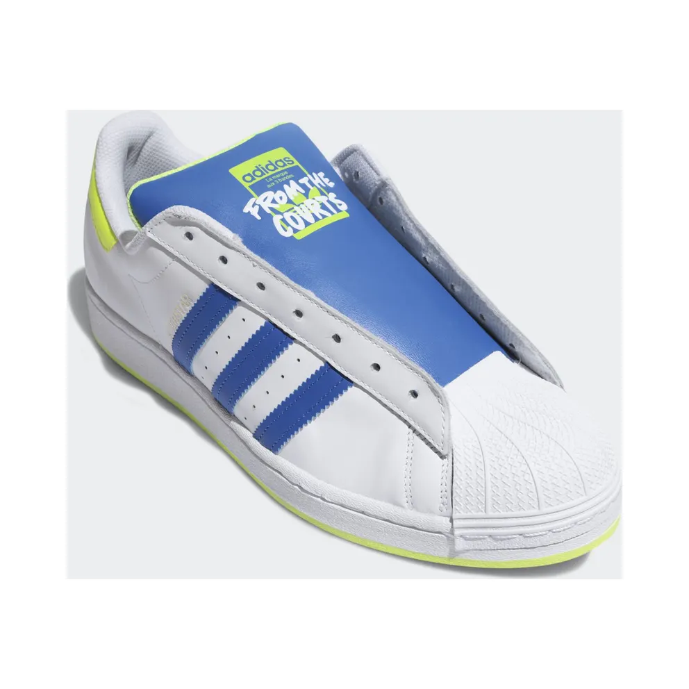 adidas Superstar Laceless White Blue Solar Yellow Cloud White/Blue/Soar Yellow (FV3020)