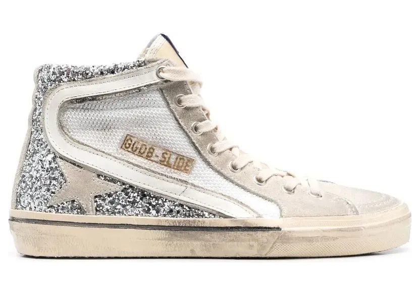 Golden Goose Slide High-Top-Sneakers – Silber (GWF00116F004148)