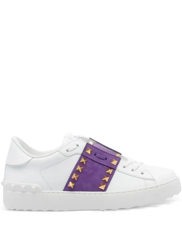 Valentino Garavani Rockstud Untitled Sneakers mit Wildledereinsatz – Weiß (WS0A01XYM)